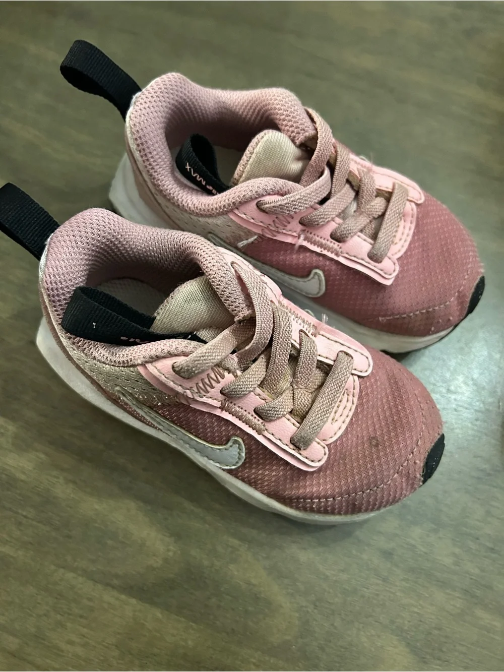 Nike Kids Pink Lace-Up Sneakers with White Swoosh